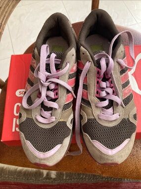 adidas Originals Gray and Pink Lace-Up Women’s Sneakers
